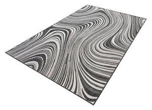 Charcoal 5' 3 x 8' Outdoor Modern Rectangle Area Rug Weather Resistant for Patio, Deck, Terrace, Balcony, Porch 100% Polypropylene Modern Outside Carpet for Sale at Rug Engine
