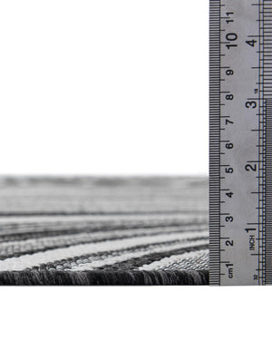 Charcoal 4' 1 x 6' 1 Outdoor Modern Rectangle Area Rug Weather Resistant for Patio, Deck, Terrace, Balcony, Porch 100% Polypropylene Modern Outside Carpet for Sale at Rug Engine