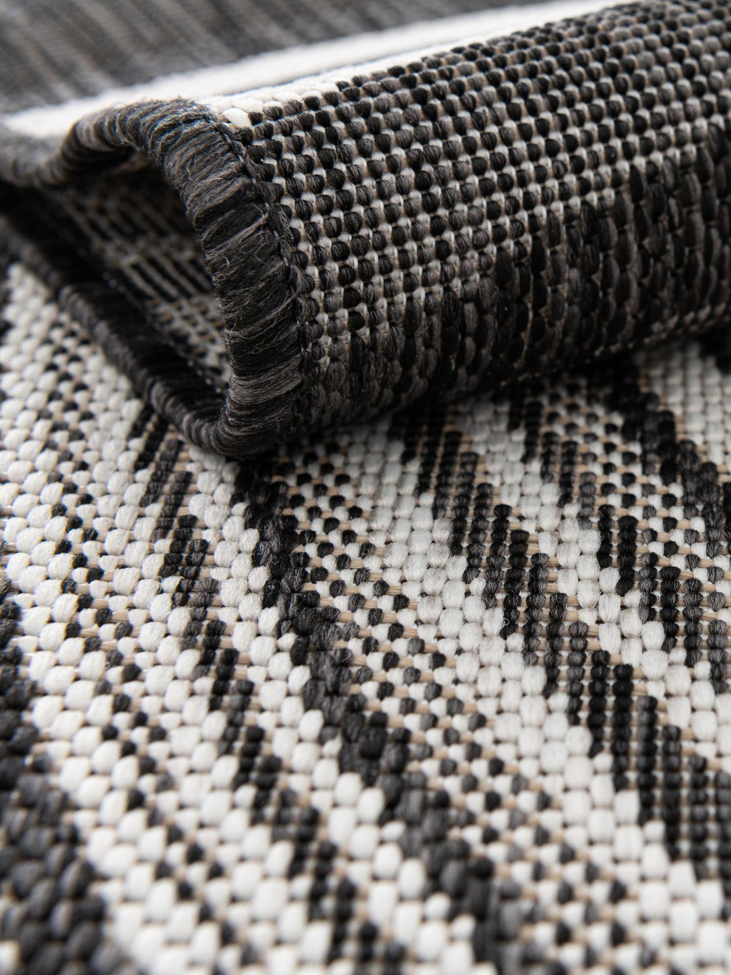 Charcoal 7' 1 x 10' Outdoor Modern Rectangle Area Rug Weather Resistant for Patio, Deck, Terrace, Balcony, Porch 100% Polypropylene Modern Outside Carpet for Sale at Rug Engine