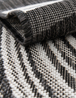 Charcoal 7' 1 x 10' Outdoor Modern Rectangle Area Rug Weather Resistant for Patio, Deck, Terrace, Balcony, Porch