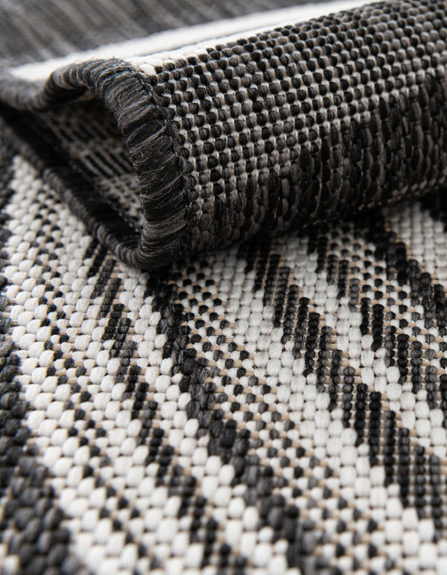 Charcoal 7' 1 x 10' Outdoor Modern Rectangle Area Rug Weather Resistant for Patio, Deck, Terrace, Balcony, Porch