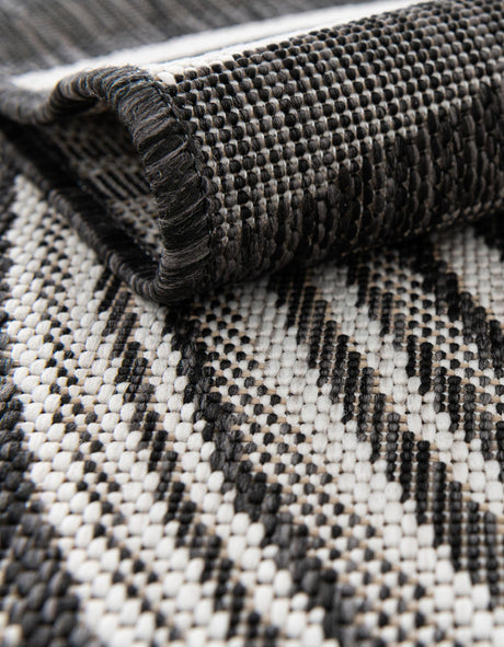 Charcoal 6' 1 x 9' Outdoor Modern Rectangle Area Rug Weather Resistant for Patio, Deck, Terrace, Balcony, Porch 100% Polypropylene Modern Outside Carpet for Sale at Rug Engine