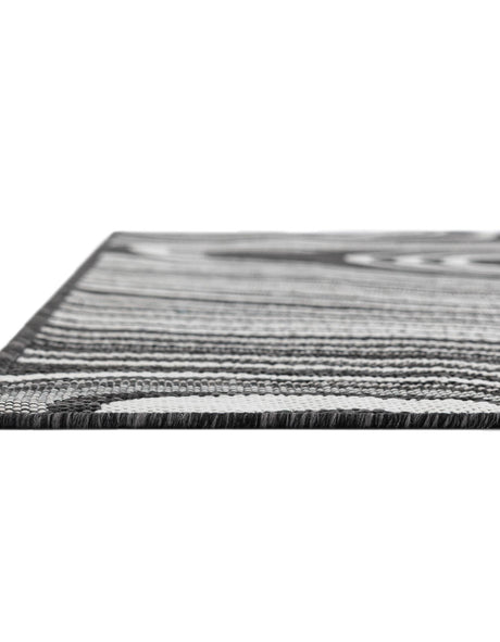 Charcoal 6' 1 x 9' Outdoor Modern Rectangle Area Rug Weather Resistant for Patio, Deck, Terrace, Balcony, Porch 100% Polypropylene Modern Outside Carpet for Sale at Rug Engine
