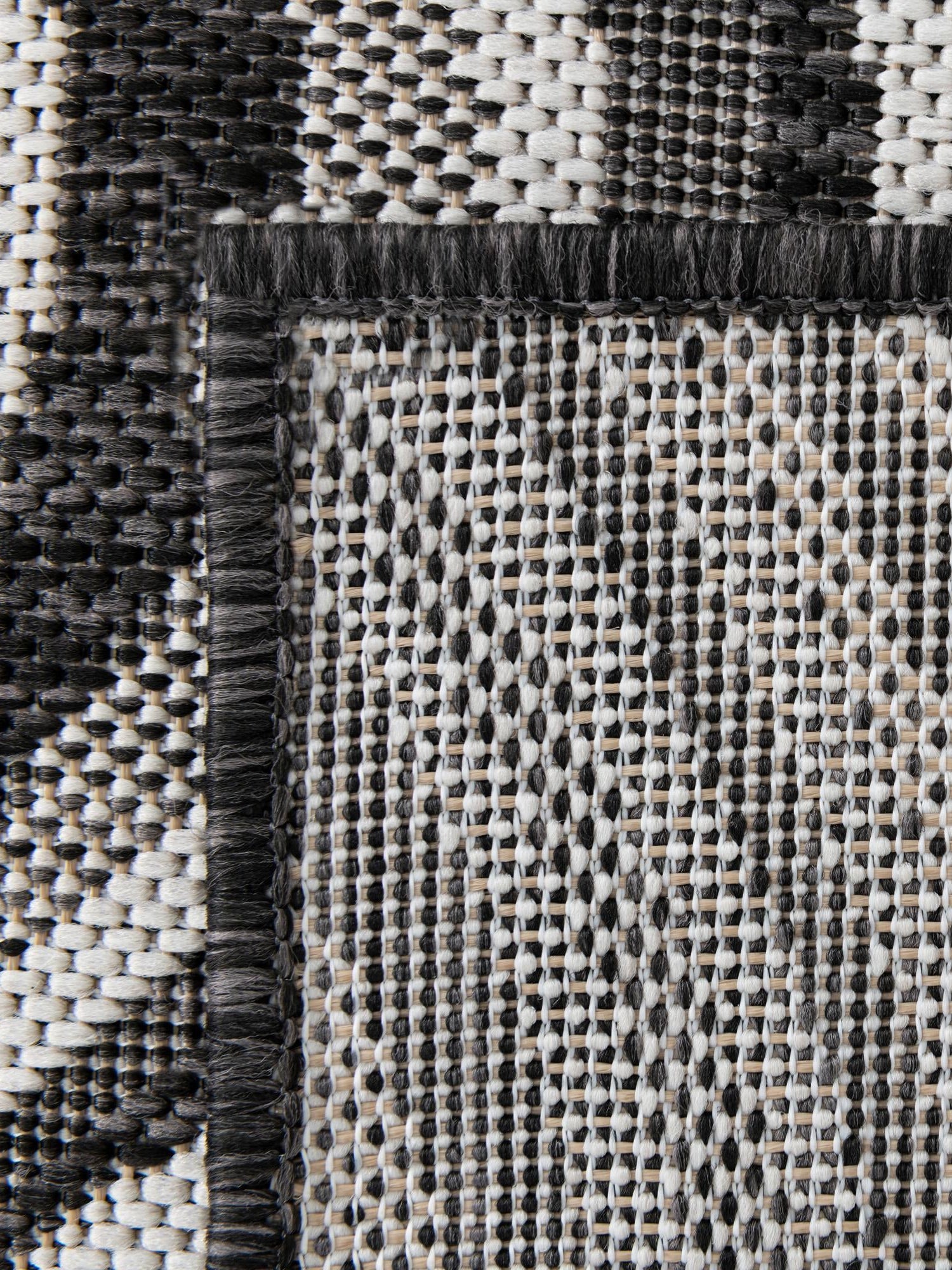 Charcoal 6' 1 x 9' Outdoor Modern Rectangle Area Rug Weather Resistant for Patio, Deck, Terrace, Balcony, Porch 100% Polypropylene Modern Outside Carpet for Sale at Rug Engine