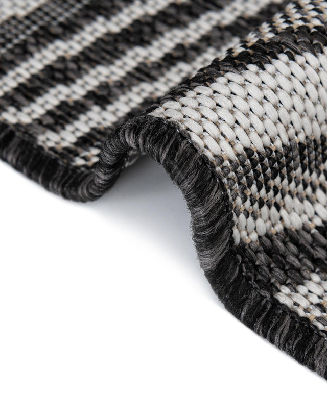 Charcoal 7' 1 x 10' Outdoor Modern Rectangle Area Rug Weather Resistant for Patio, Deck, Terrace, Balcony, Porch