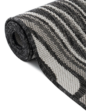 Charcoal 5' 3 x 8' Outdoor Modern Rectangle Area Rug Weather Resistant for Patio, Deck, Terrace, Balcony, Porch 100% Polypropylene Modern Outside Carpet for Sale at Rug Engine
