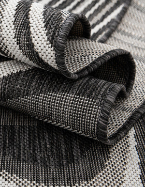 Charcoal 5' 3 x 8' Outdoor Modern Rectangle Area Rug Weather Resistant for Patio, Deck, Terrace, Balcony, Porch 100% Polypropylene Modern Outside Carpet for Sale at Rug Engine
