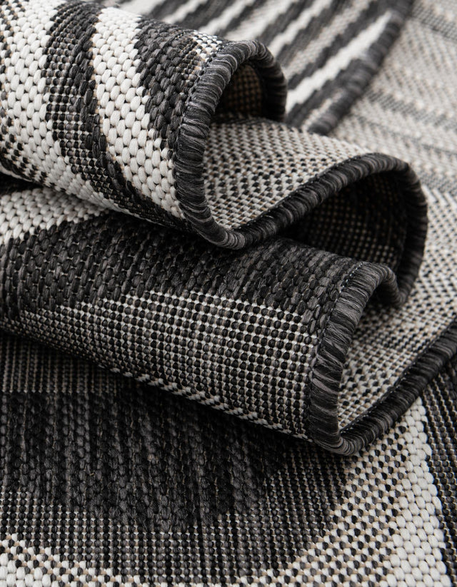 Charcoal 5' 3 x 8' Outdoor Modern Rectangle Area Rug Weather Resistant for Patio, Deck, Terrace, Balcony, Porch 100% Polypropylene Modern Outside Carpet for Sale at Rug Engine