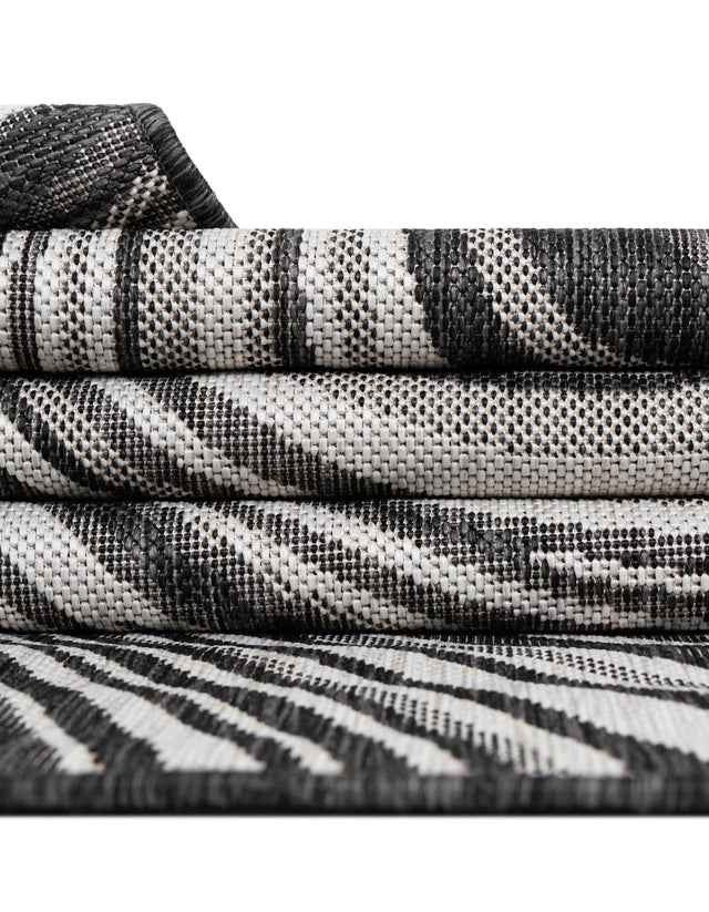 Charcoal 5' 3 x 8' Outdoor Modern Rectangle Area Rug Weather Resistant for Patio, Deck, Terrace, Balcony, Porch 100% Polypropylene Modern Outside Carpet for Sale at Rug Engine