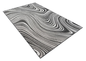 Charcoal 5' 3 x 8' Outdoor Modern Rectangle Area Rug Weather Resistant for Patio, Deck, Terrace, Balcony, Porch 100% Polypropylene Modern Outside Carpet for Sale at Rug Engine