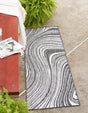 Charcoal 2' x 6' 1 Outdoor Modern Runner Area Rug Weather Resistant for Patio, Deck, Terrace, Balcony, Porch 100% Polypropylene Modern Outside Carpet for Sale at Rug Engine