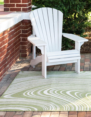 Green 6' 1 x 9' Outdoor Modern Rectangle Area Rug Weather Resistant for Patio, Deck, Terrace, Balcony, Porch 100% Polypropylene Modern Outside Carpet for Sale at Rug Engine