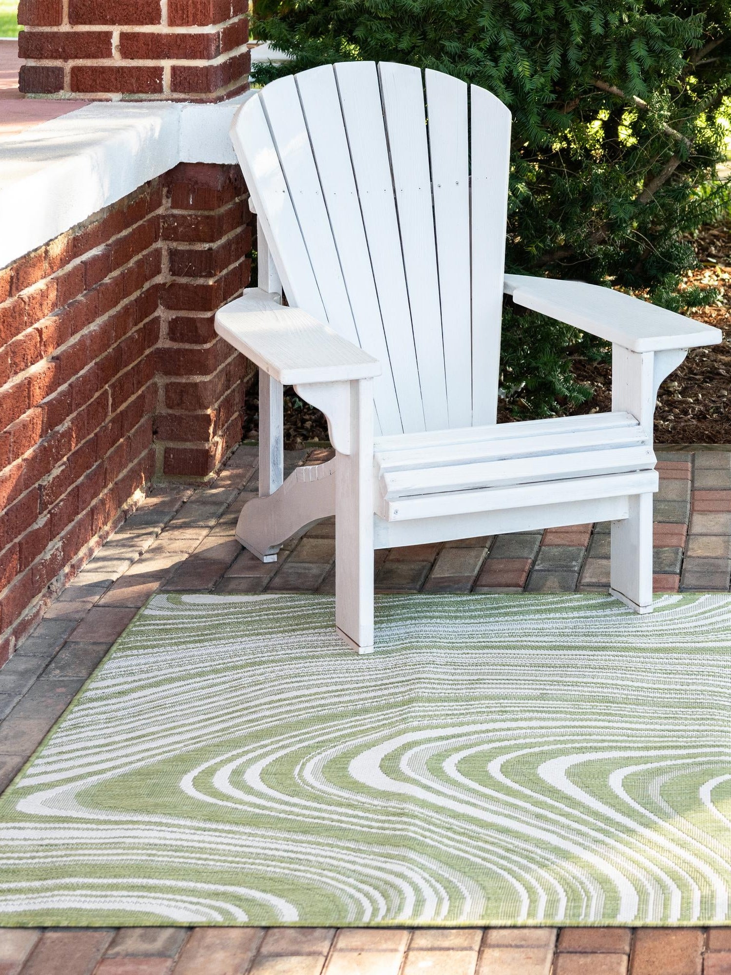 Green 9' x 12' Outdoor Modern Rectangle Area Rug Weather Resistant for Patio, Deck, Terrace, Balcony, Porch 100% Polypropylene Modern Outside Carpet for Sale at Rug Engine