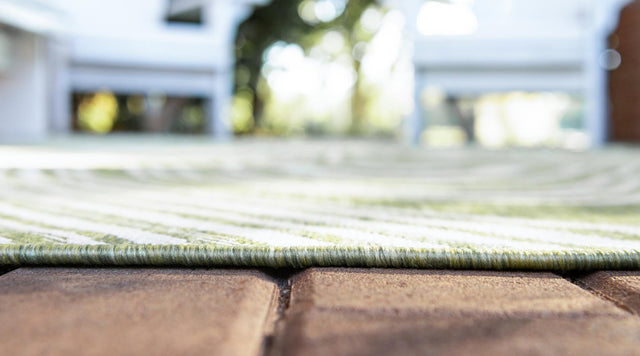Green 6' 1 x 9' Outdoor Modern Rectangle Area Rug Weather Resistant for Patio, Deck, Terrace, Balcony, Porch 100% Polypropylene Modern Outside Carpet for Sale at Rug Engine
