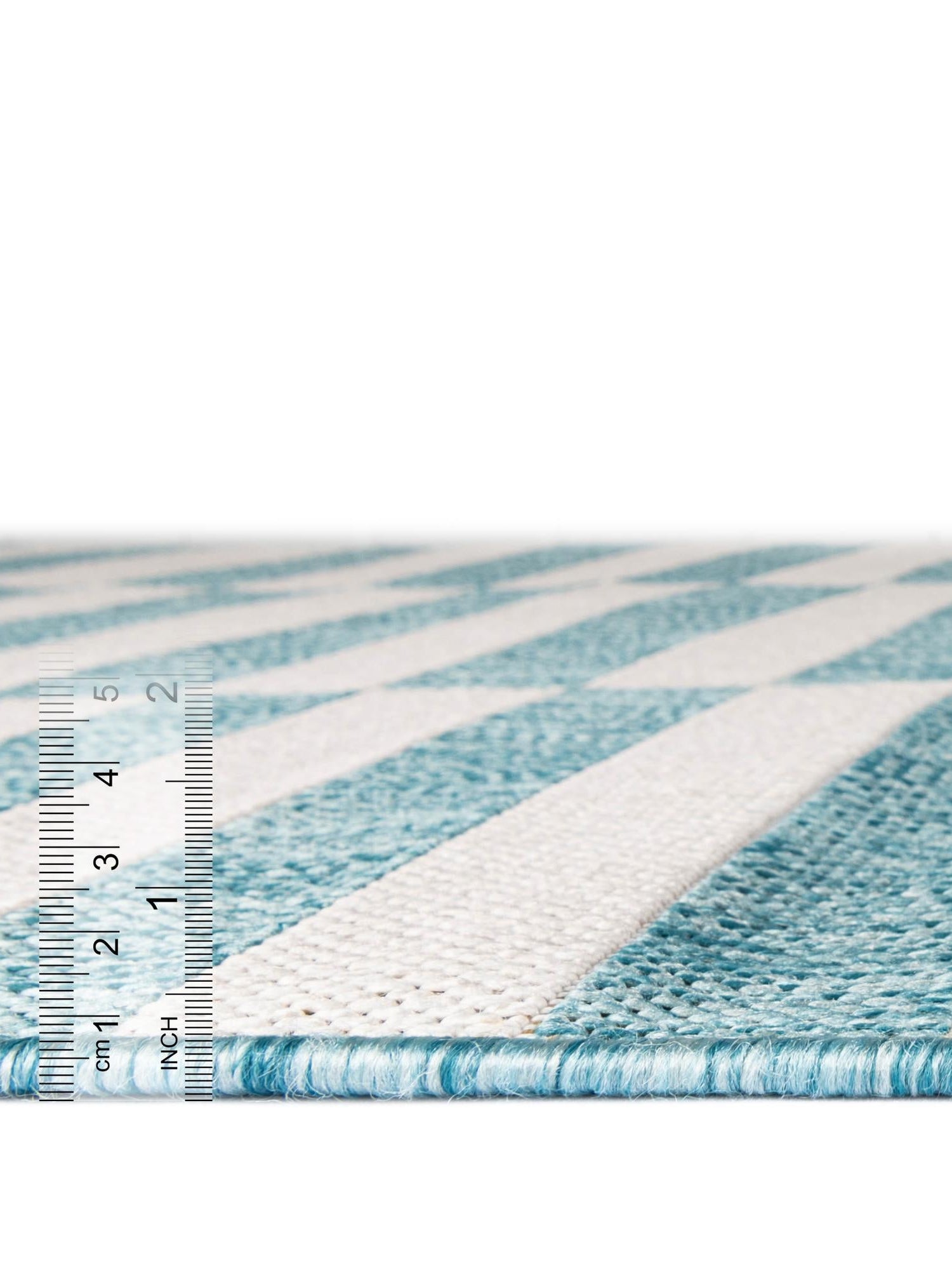 Light Aqua 7' 1 x 10' Outdoor Striped Rectangle Area Rug Weather Resistant for Patio, Deck, Terrace, Balcony, Porch Geometric Pattern Waterproof Carpet for Sale at Rug Engine