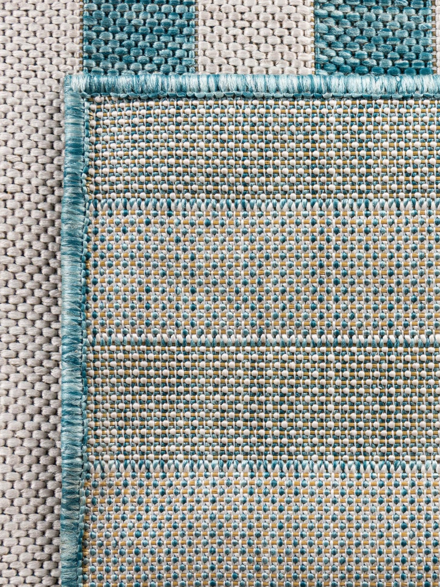 Light Aqua 4' 1 x 6' 1 Outdoor Striped Rectangle Area Rug Weather Resistant for Patio, Deck, Terrace, Balcony, Porch Geometric Pattern Waterproof Carpet for Sale at Rug Engine