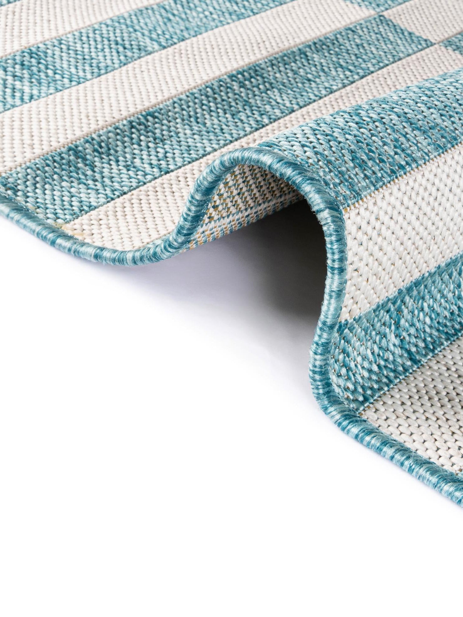 Light Aqua 7' 10 x 11' Outdoor Striped Rectangle Area Rug Weather Resistant for Patio, Deck, Terrace, Balcony, Porch Geometric Pattern Waterproof Carpet for Sale at Rug Engine