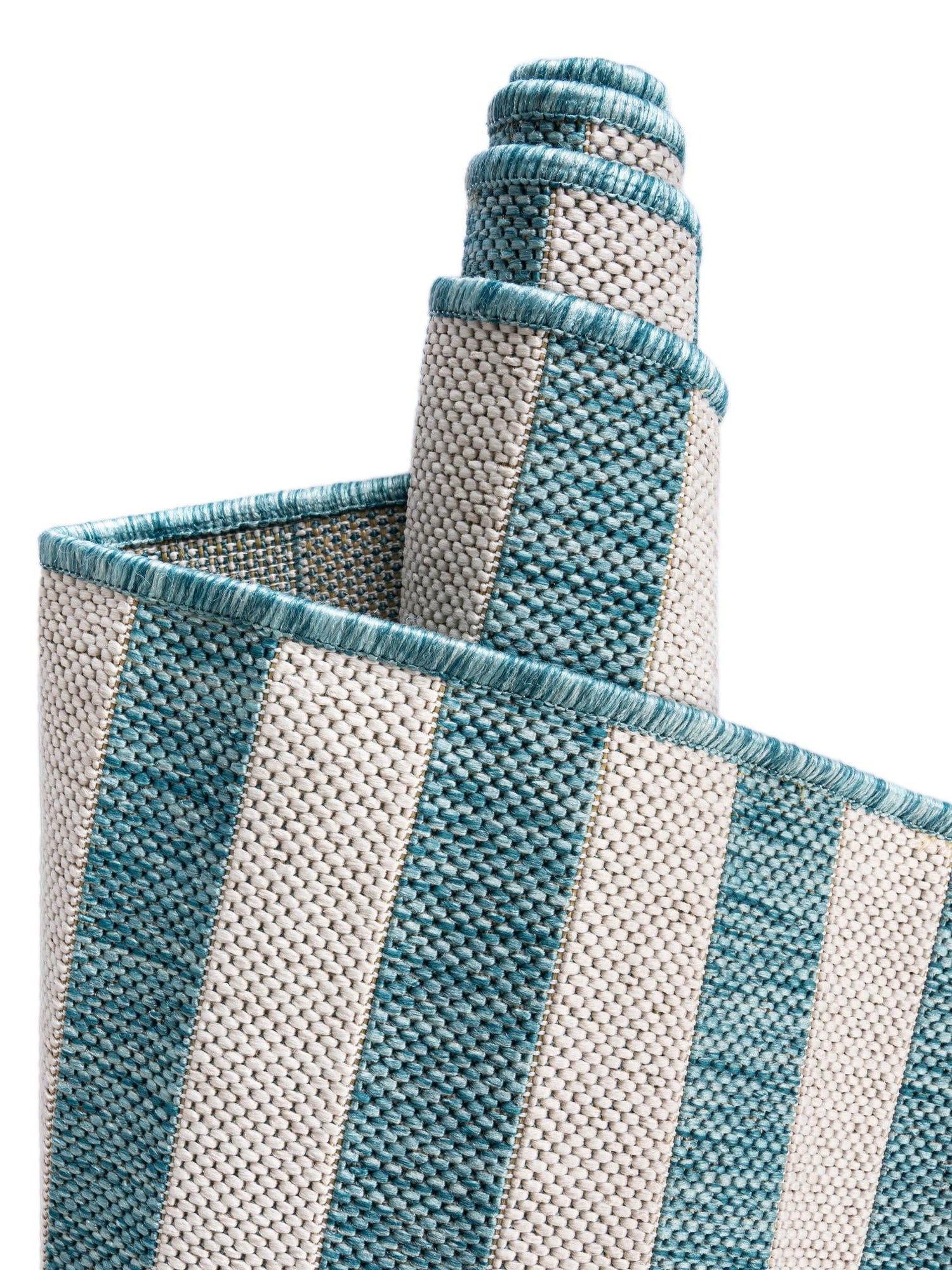 Light Aqua 7' 10 x 11' Outdoor Striped Rectangle Area Rug Weather Resistant for Patio, Deck, Terrace, Balcony, Porch Geometric Pattern Waterproof Carpet for Sale at Rug Engine