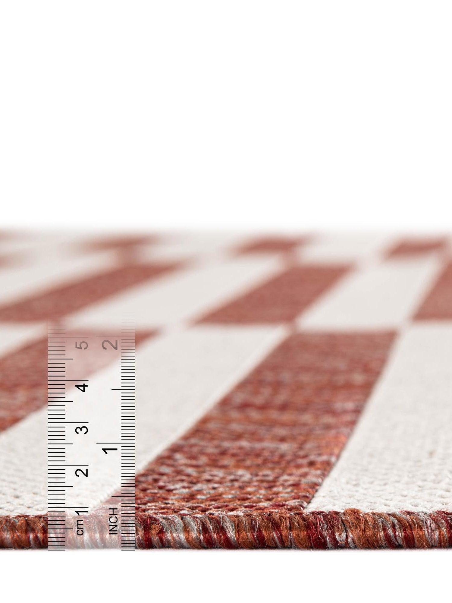 Rust Red 5' 3 x 8' Outdoor Striped Rectangle Area Rug Weather Resistant for Patio, Deck, Terrace, Balcony, Porch Geometric Pattern Waterproof Carpet for Sale at Rug Engine