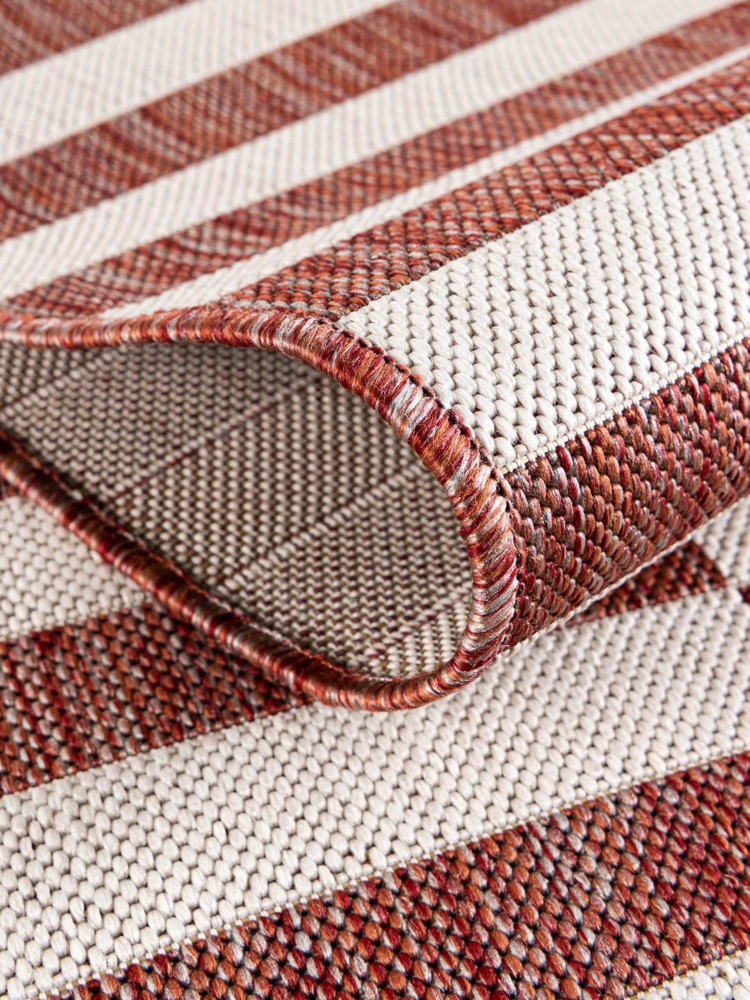 Rust Red 7' 1 x 10' Outdoor Striped Rectangle Area Rug Weather Resistant for Patio, Deck, Terrace, Balcony, Porch Geometric Pattern Waterproof Carpet for Sale at Rug Engine