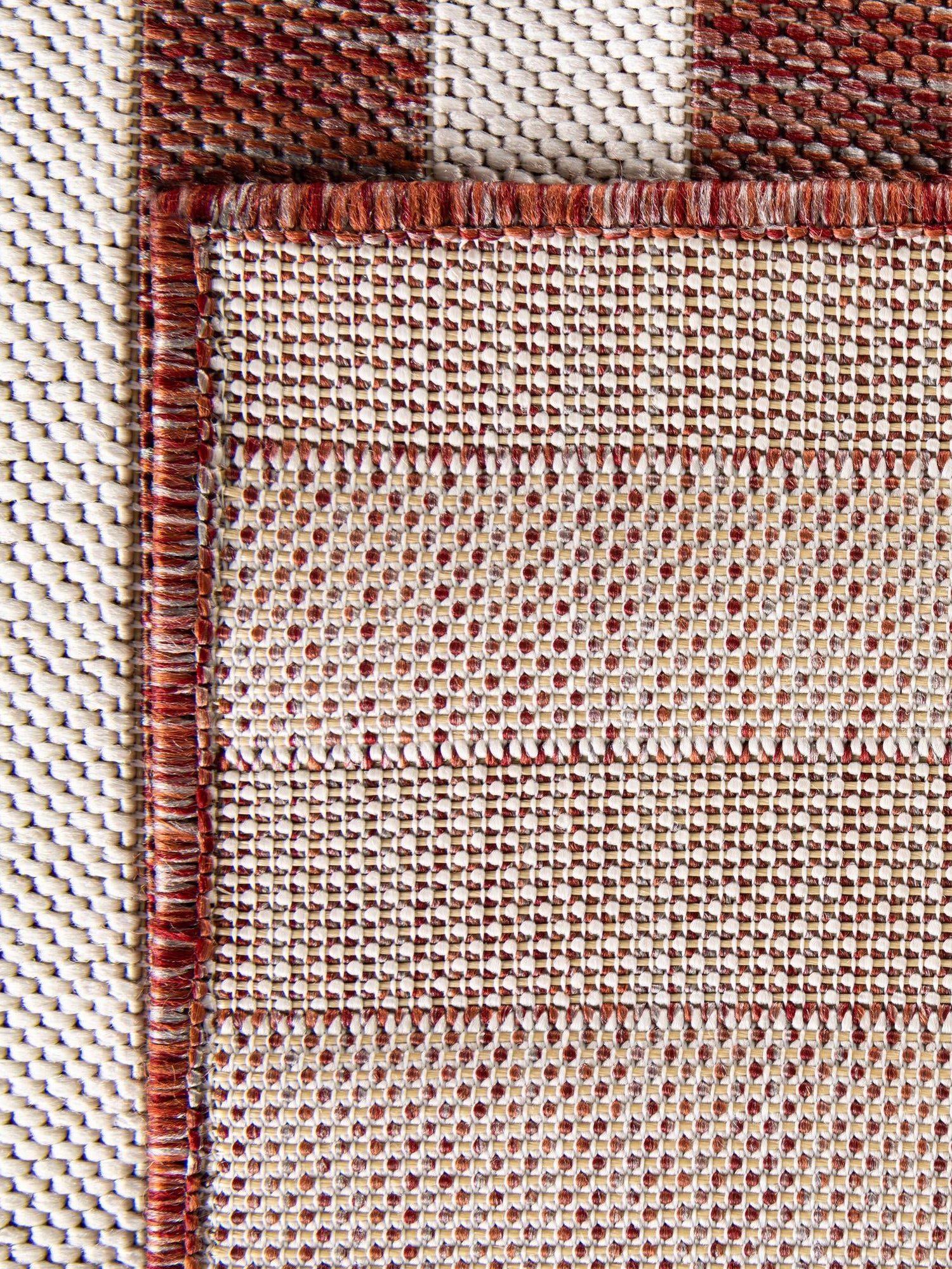 Rust Red 7' 1 x 10' Outdoor Striped Rectangle Area Rug Weather Resistant for Patio, Deck, Terrace, Balcony, Porch Geometric Pattern Waterproof Carpet for Sale at Rug Engine