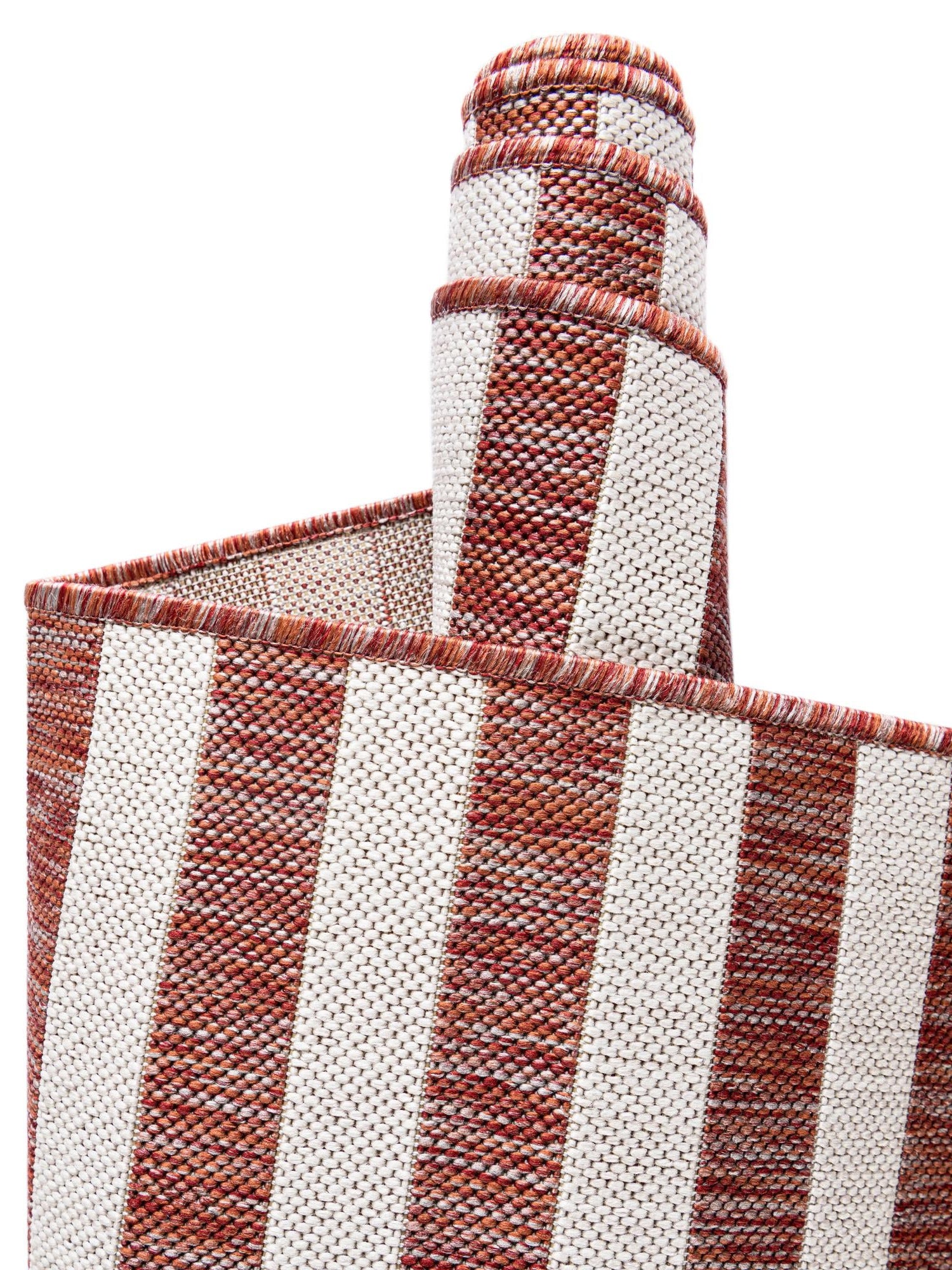 Rust Red 6' 1 x 9' Outdoor Striped Rectangle Area Rug Weather Resistant for Patio, Deck, Terrace, Balcony, Porch Geometric Pattern Waterproof Carpet for Sale at Rug Engine