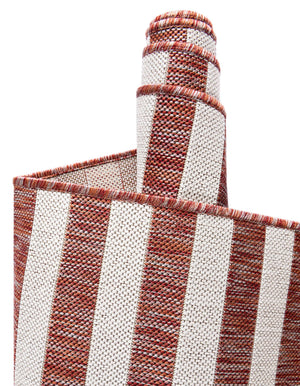 Rust Red 6' 1 x 9' Outdoor Striped Rectangle Area Rug Weather Resistant for Patio, Deck, Terrace, Balcony, Porch Geometric Pattern Waterproof Carpet for Sale at Rug Engine