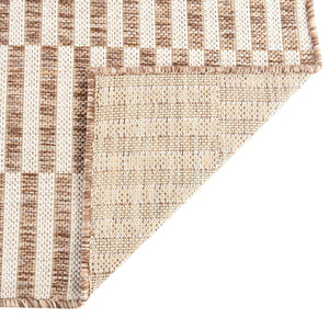 Taupe 5' 3 x 7' 1 Outdoor Striped Rectangle Area Rug Weather Resistant for Patio, Deck, Terrace, Balcony, Porch Geometric Pattern Waterproof Carpet for Sale at Rug Engine