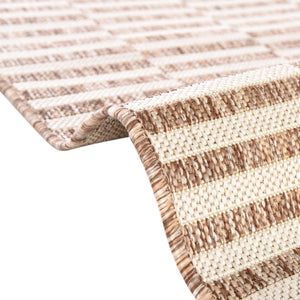 Taupe 5' 3 x 7' 1 Outdoor Striped Rectangle Area Rug Weather Resistant for Patio, Deck, Terrace, Balcony, Porch Geometric Pattern Waterproof Carpet for Sale at Rug Engine