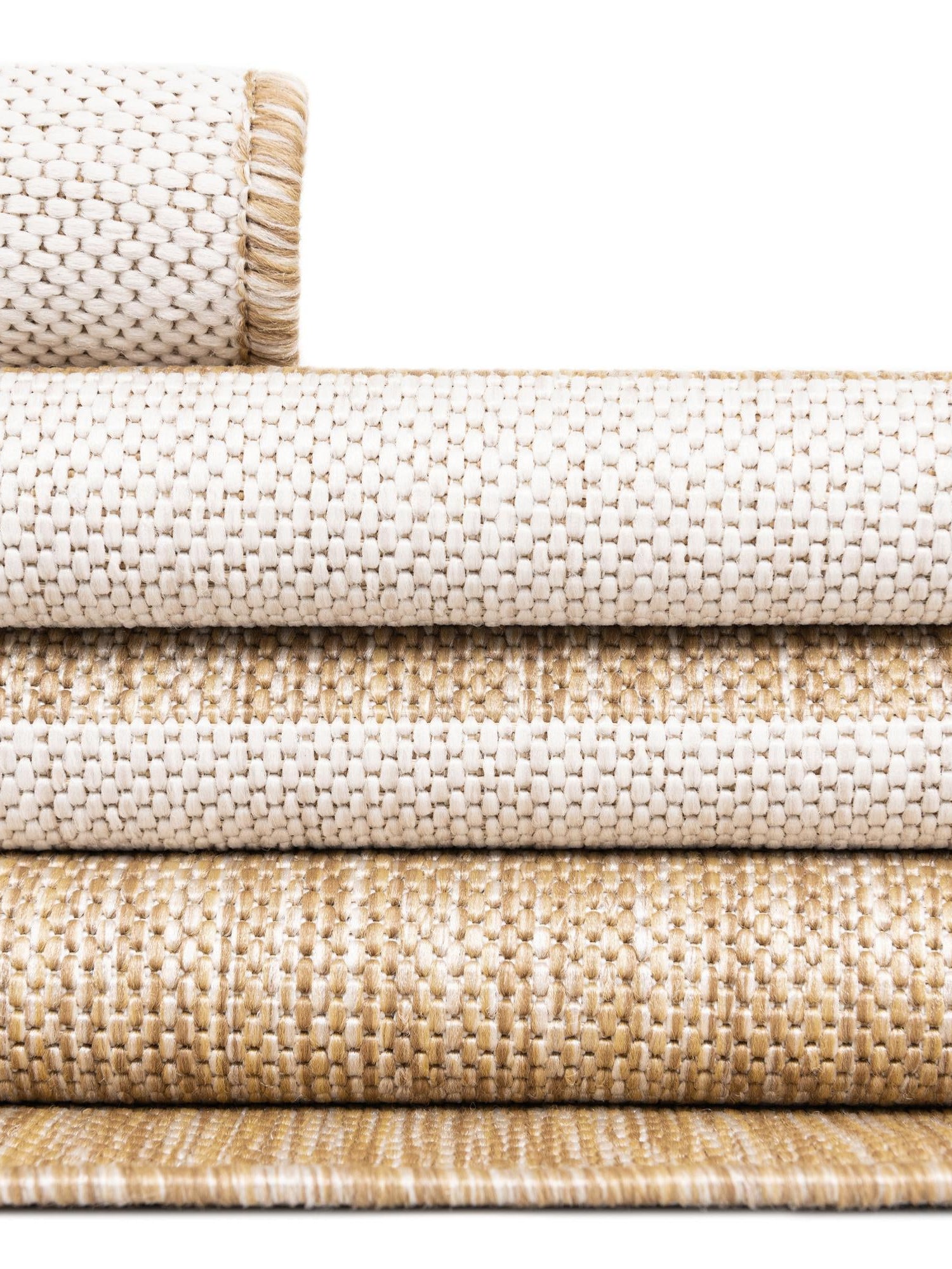 Taupe 6' 1 x 6' 1 Outdoor Striped Round Area Rug Weather Resistant for Patio, Deck, Terrace, Balcony, Porch Geometric Pattern Waterproof Carpet for Sale at Rug Engine