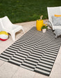 Charcoal 6' 1 x 9' Outdoor Striped Rectangle Area Rug Weather Resistant for Patio, Deck, Terrace, Balcony, Porch Geometric Pattern Waterproof Carpet for Sale at Rug Engine