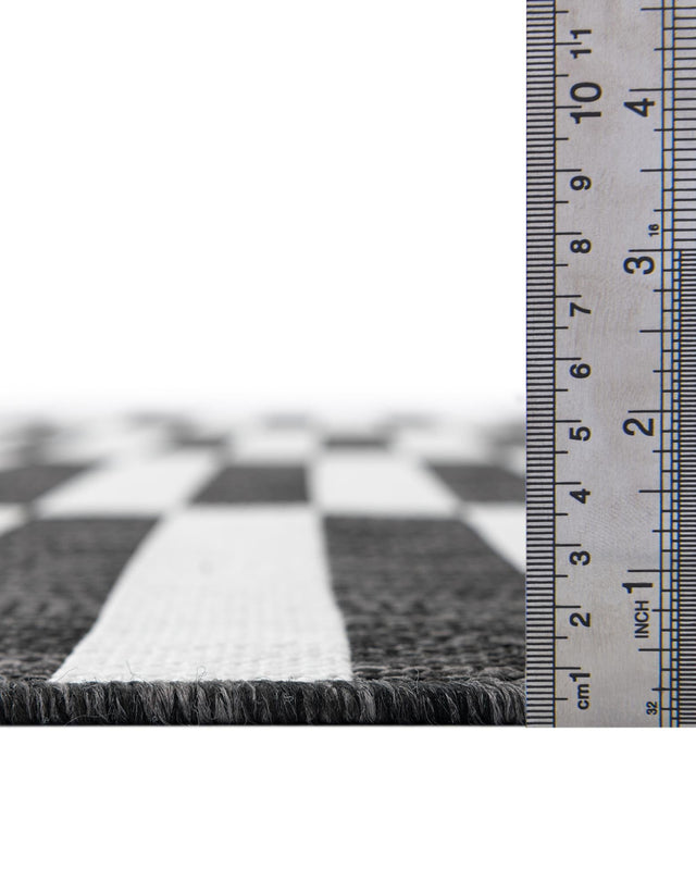 Charcoal 5' 3 x 8' Outdoor Striped Rectangle Area Rug Weather Resistant for Patio, Deck, Terrace, Balcony, Porch Geometric Pattern Waterproof Carpet for Sale at Rug Engine