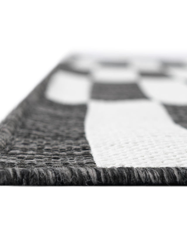 Charcoal 6' 1 x 9' Outdoor Striped Rectangle Area Rug Weather Resistant for Patio, Deck, Terrace, Balcony, Porch Geometric Pattern Waterproof Carpet for Sale at Rug Engine