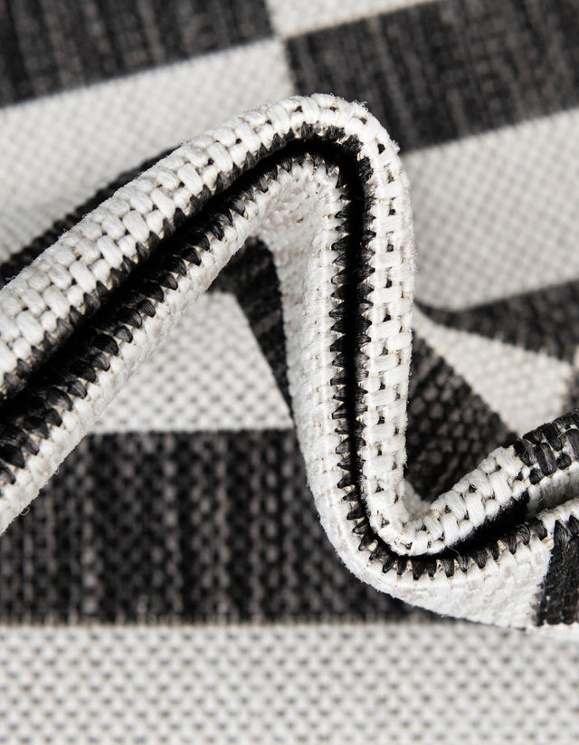 Charcoal 8' x 11' Outdoor Striped Rectangle Rug