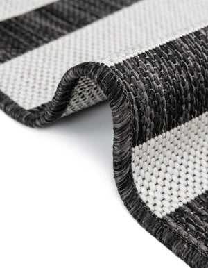 Charcoal 7' 1 x 10' Outdoor Striped Rectangle Area Rug Weather Resistant for Patio, Deck, Terrace, Balcony, Porch Geometric Pattern Waterproof Carpet for Sale at Rug Engine