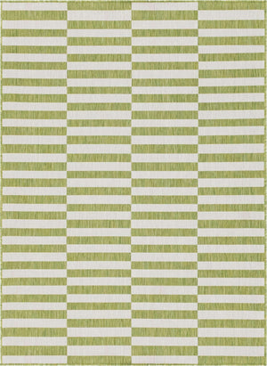 Green 7' 10 x 11' Outdoor Striped Rectangle Area Rug Weather Resistant for Patio, Deck, Terrace, Balcony, Porch Geometric Pattern Waterproof Carpet for Sale at Rug Engine