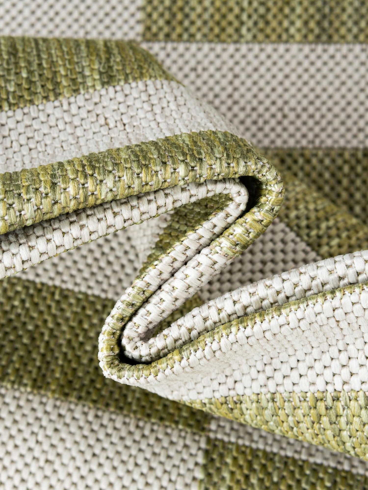 Green 9' x 12' Outdoor Striped Rectangle Area Rug Weather Resistant for Patio, Deck, Terrace, Balcony, Porch Geometric Pattern Waterproof Carpet for Sale at Rug Engine