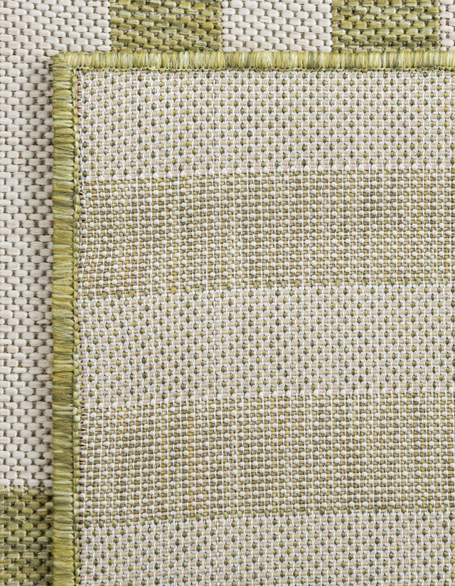 Green 7' 1 x 10' Outdoor Striped Rectangle Rug
