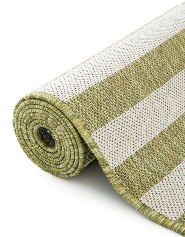 Green 10' x 14' 1 Outdoor Striped Rectangle Area Rug Weather Resistant for Patio, Deck, Terrace, Balcony, Porch Geometric Pattern Waterproof Carpet for Sale at Rug Engine