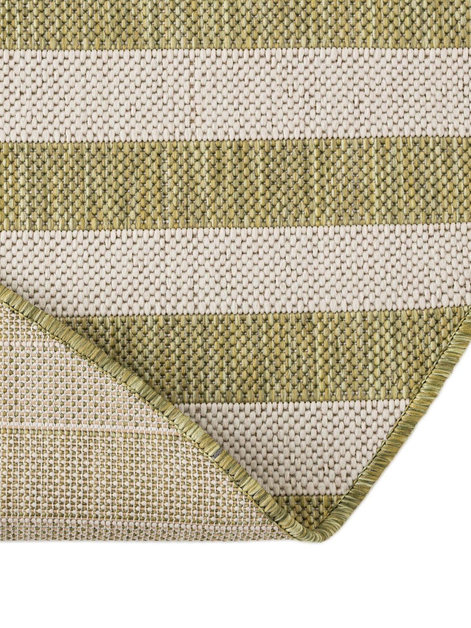 Green 4' 1 x 4' 1 Outdoor Striped Round Area Rug Weather Resistant for Patio, Deck, Terrace, Balcony, Porch Geometric Pattern Waterproof Carpet for Sale at Rug Engine