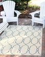 Ivory 4' 1 x 6' 1 Outdoor Trellis Rectangle Area Rug Weather Resistant for Patio, Deck, Terrace, Balcony, Porch Geometric Design Water Safe Outside Carpet for Sale at Rug Engine