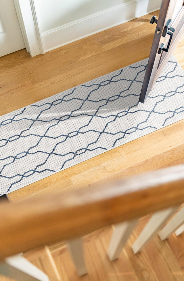 Ivory 2' x 6' 1 Outdoor Trellis Runner Area Rug Weather Resistant for Patio, Deck, Terrace, Balcony, Porch Geometric Design Water Safe Outside Carpet for Sale at Rug Engine