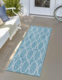 Light Aqua 2' x 6' 1 Outdoor Trellis Runner Area Rug Weather Resistant for Patio, Deck, Terrace, Balcony, Porch Geometric Design Water Safe Outside Carpet for Sale at Rug Engine