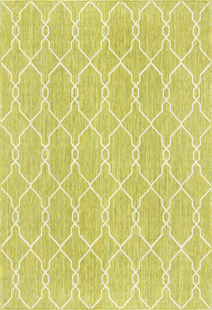 Green 6' 1 x 9' Outdoor Trellis Rectangle Rug