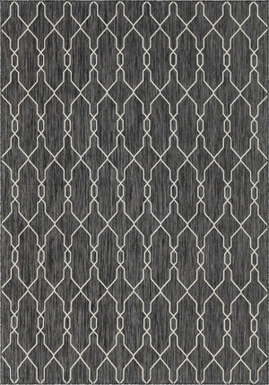 Charcoal 8' x 11' Outdoor Trellis Rectangle Rug