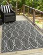 Charcoal 8' x 11' Outdoor Trellis Rectangle Rug
