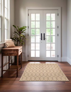 Natural 5' 1 x 8' Outdoor Trellis Rectangle Rug