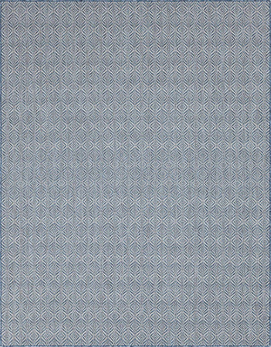 Blue 9' x 12' Outdoor Trellis Rectangle Area Rug Weather Resistant for Patio, Deck, Terrace, Balcony, Porch Geometric Design Water Safe Outside Carpet for Sale at Rug Engine