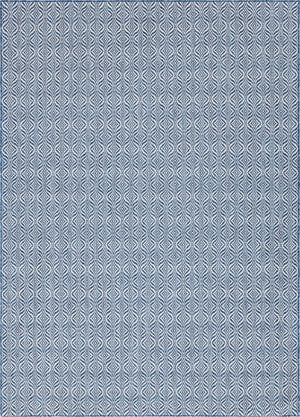 Blue 7' 10 x 11' Outdoor Trellis Rectangle Area Rug Weather Resistant for Patio, Deck, Terrace, Balcony, Porch Geometric Design Water Safe Outside Carpet for Sale at Rug Engine