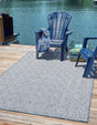 Blue 7' 1 x 10' Outdoor Trellis Rectangle Area Rug Weather Resistant for Patio, Deck, Terrace, Balcony, Porch Geometric Design Water Safe Outside Carpet for Sale at Rug Engine